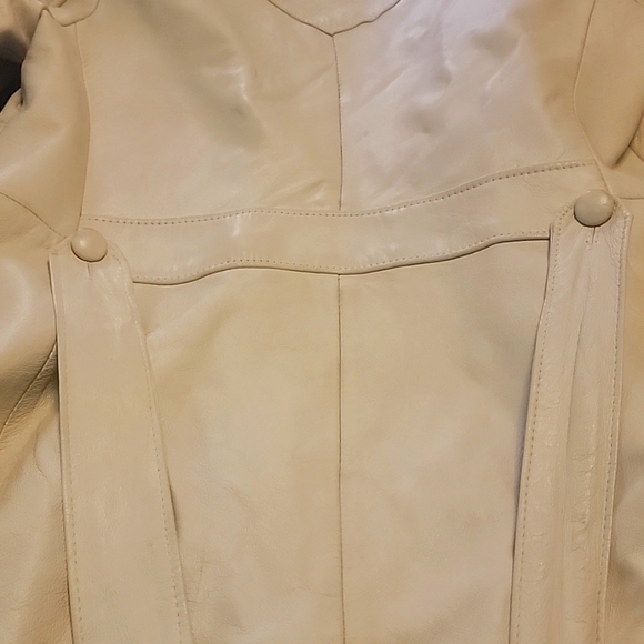 The Leather Factory beige leather coat. - Picture 14 of 14